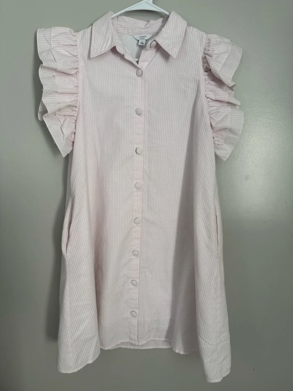 crown & ivy Soft Pink Striped Button Shirt - Picture 3 of 6